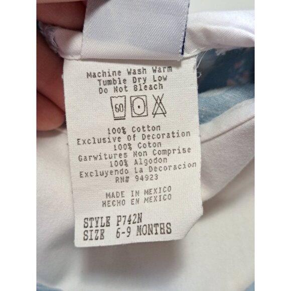 Vtg Bryan Baby Girl 6-9 Months Floral Tiered Dress Pastel Lace Bow Collar 2 Pc - Picture 8 of 13